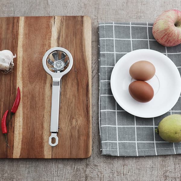 Eggdeler i rustfritt stål Hardkokt eggkutter Multifunksjonell fruktrivjern Jordbærskiver