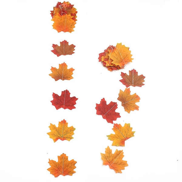 Simuleret Maple Leaf Garland Autumn Harvest Party Dekoration 10 PCS