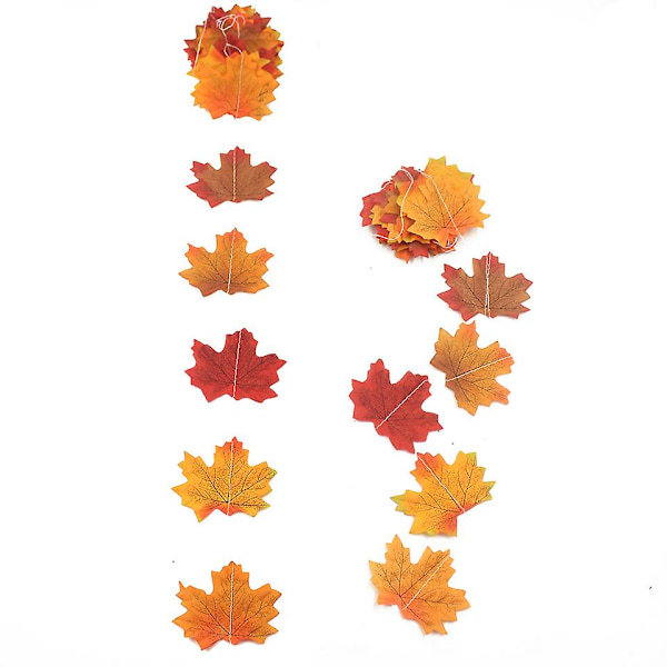 Simuloitu Maple Leaf Garland -syksyn sadonkorjuujuhlan koristelu 10 PCS