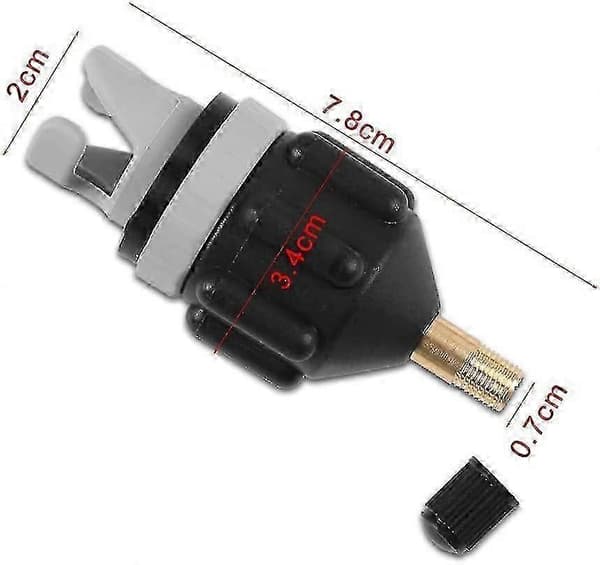 Kajakadapter, Kajakbåtens luftpump, Luftventilsadapter, Standardventiladapter, Stand Up Paddle Boat Nautisk Flotte SUP Pumpadapter, svart