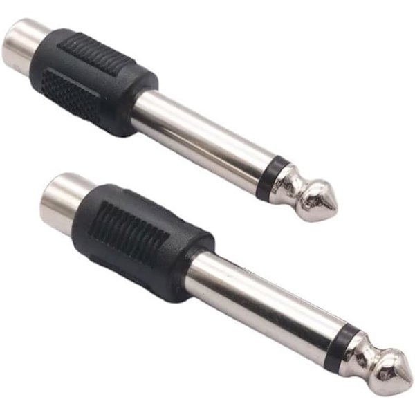 10 stk 6,35 mm til RCA hun-adapter Jack 1/4 Phono til jack-stik lydadapter