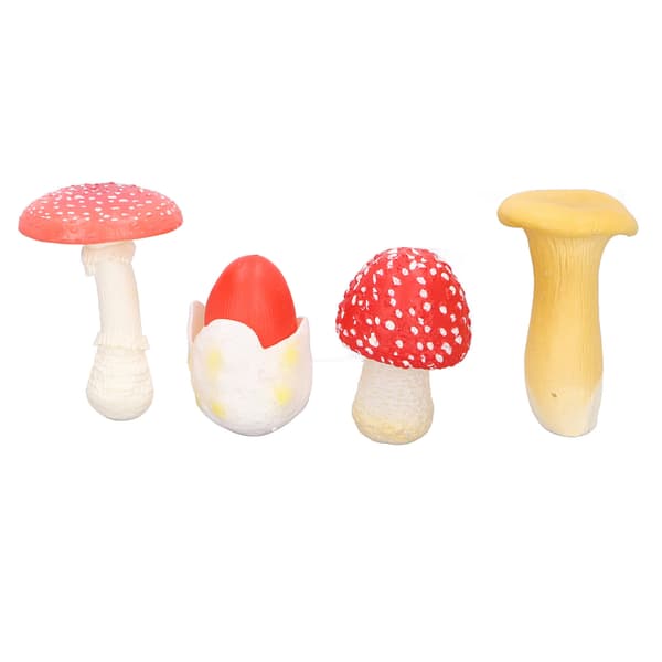 4-pack Miniatyr Svampmodell Set Hög Simulation Svampfigurer Dekoration för Utbildning Typ 2