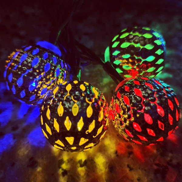 10ft 20 Led Marockansk Globe Led Fairy String Lights För Jul (varm vit) Multicolor