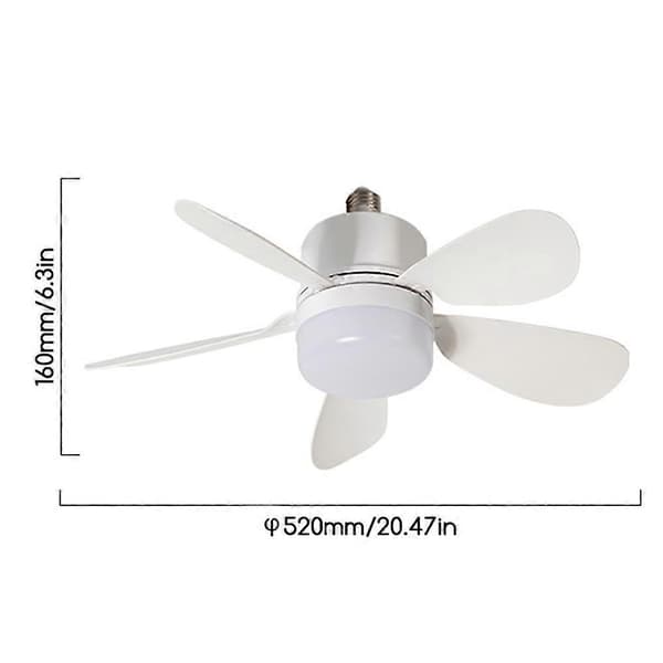 【BQ】Fatningsventilator Lille Loftventilator med Lys Nem Installation Skrues i E27 Sokkel til Soveværelse Stue 2pcs