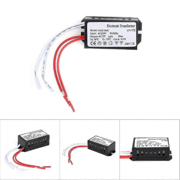 【BQ】220V til 12V Elektronisk Transformator - 20W til 160W Spenningsomformer Strømforsyningsdriver for Halogenlamper 60W