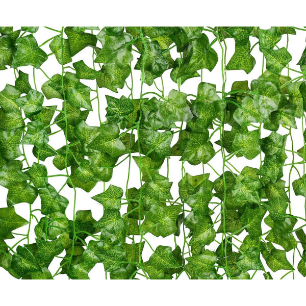 12stk Kunstig Ivy Leaf Garland Vinranke hængende krans Ivy Vægdekor