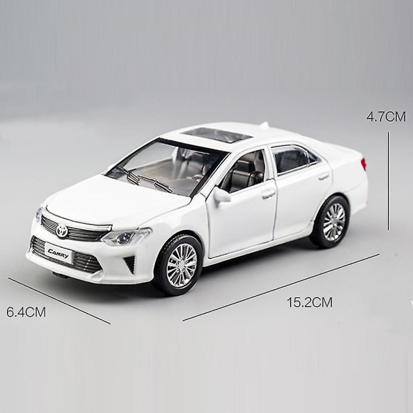 Hhcx-hot Alloy Diecast Model Car 1:32 Camry Children Metal Toys Pull Back Wheels Flashing Machinery For Kids Birthday Christmas Gifts White