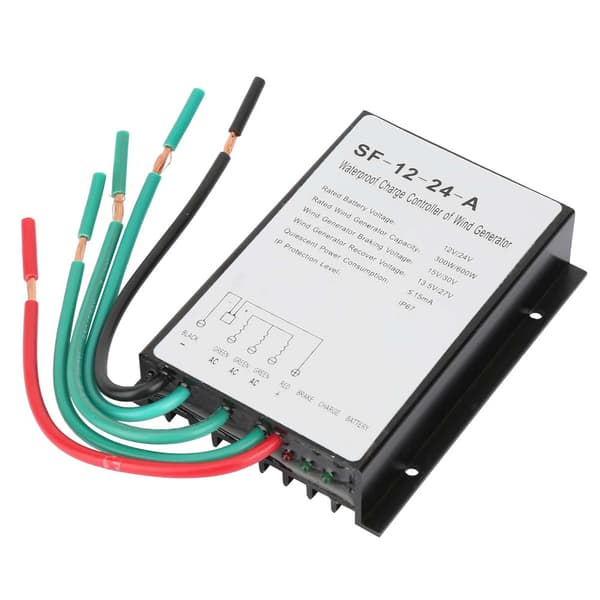 12V/24V 300W/600W Vandtæt Vindmølle Generator Ladecontroller Regulator