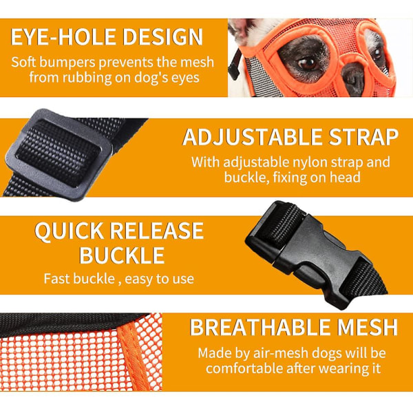 Kort snude hunde mundkurv åndbar mesh flad ansigts mundkurv til fransk bulldog Shih Tzu og mops maske Bulldog næseparti til at bide Green XS