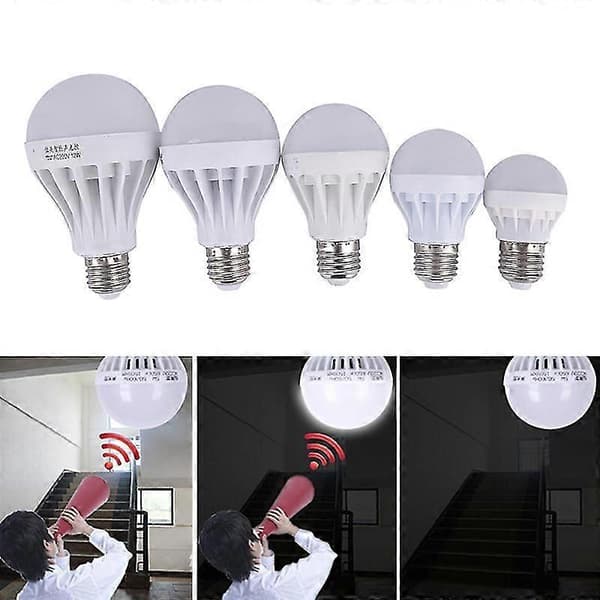 220/110v 3w 5w 7w 12w Lyd-/stemmesensor LED-pære PIR-bevægelsesinduktionslys 12W