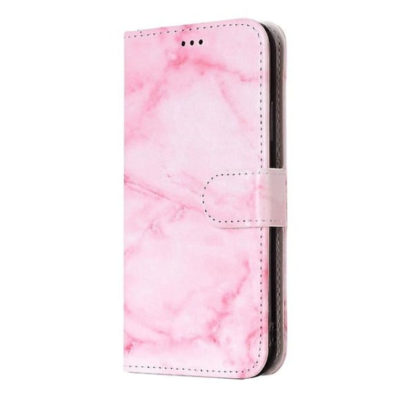 Til Iphone X Pink marmormønster vandret flip læderetui med holder & kortpladser & pung