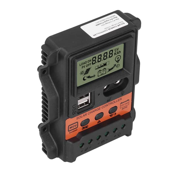 Solar Charge Controller LCD-skjerm 2 USB-utgang PWM Panel Lader Regulator 12V 24V20A 260W 520W