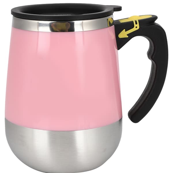 USB-lading Rustfritt Stål Selvrørende Magnetisk Blandekopp 400ml Rosa