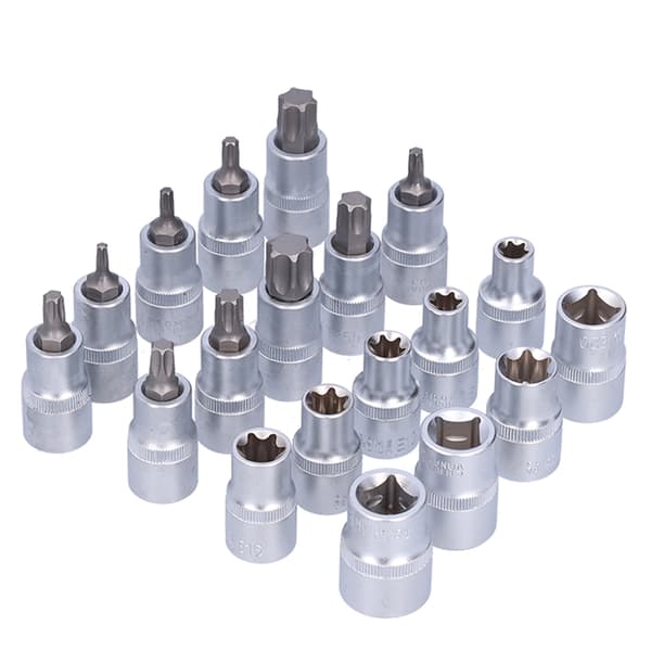 19st Pentalobe Star Bits Sockets Kit Hane Hona E Sockets 1/2in Drive T20-T70 / E10-E24 Tool