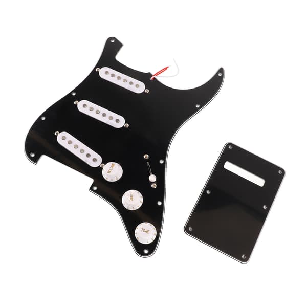 Guitar Pickguard Scratch Plate med Bagcover Sort Musiktilbehør
