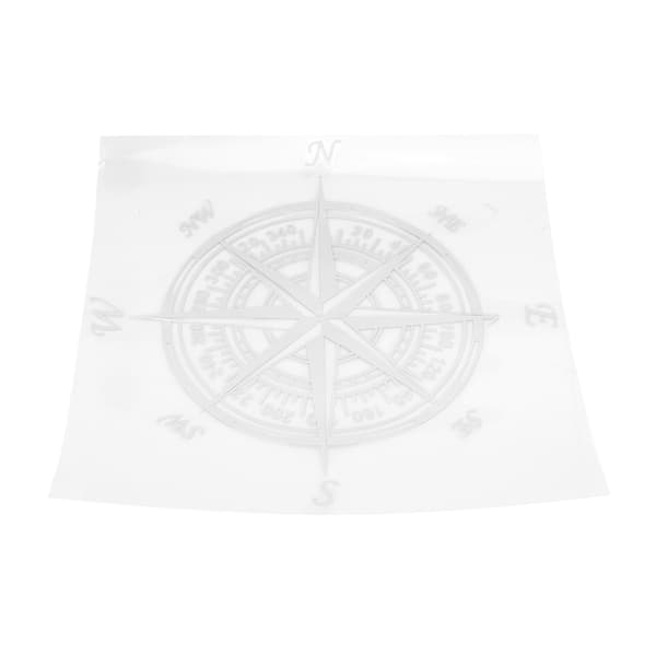 Vanntett, klippbar PVC-bilkompassdekal 20x20 cm - Universal Bildekor (Hvit)