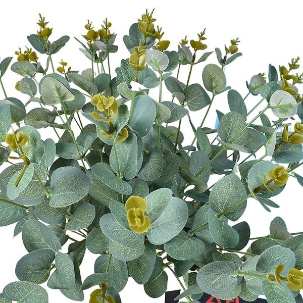 Simulering 16-gaffels gäng eukalyptuspengar Simulering Blomma Bröllopssal Dekoration falska blommor Pengar Gräs blue