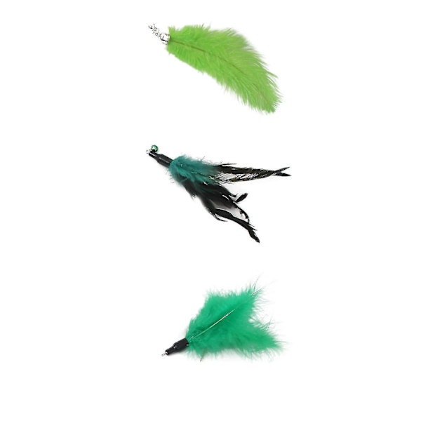 Hmwy-rolig Cat Toy Stick Set med Bell Feather Teaser Wand Interactive Toy 7 Ersättningshuvuden Cat Toys