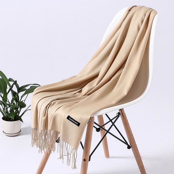 Mode Ensfarvet 2022 Kvinder Tørklæde Vinter Hijabs kvaster Lange Damesjaler Cashmere Ligesom Pashmina Bandana Tørklæder Wraps Echarpe FYR110-19