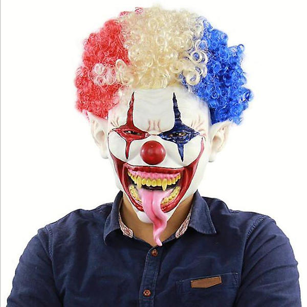 Halloween hemskt läskigt läskigt tunga ut Clown A Joker Wi