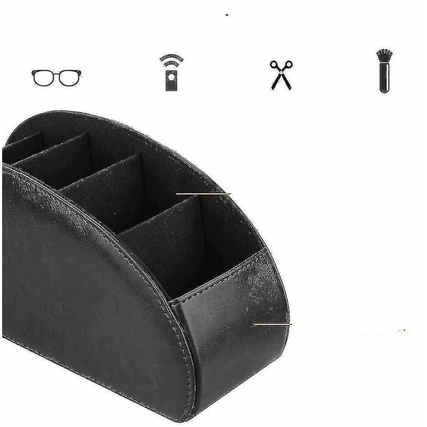 Läder Tv Fjärrkontroll Hållare Desktop Organizer med 5 fack