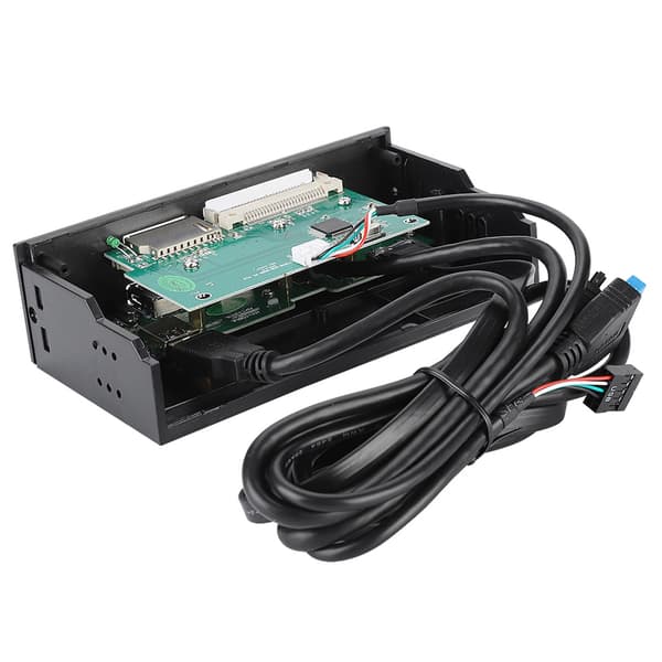 Multifunksjons intern kortleser for PC - 5,25\" Dashboard Frontpanel