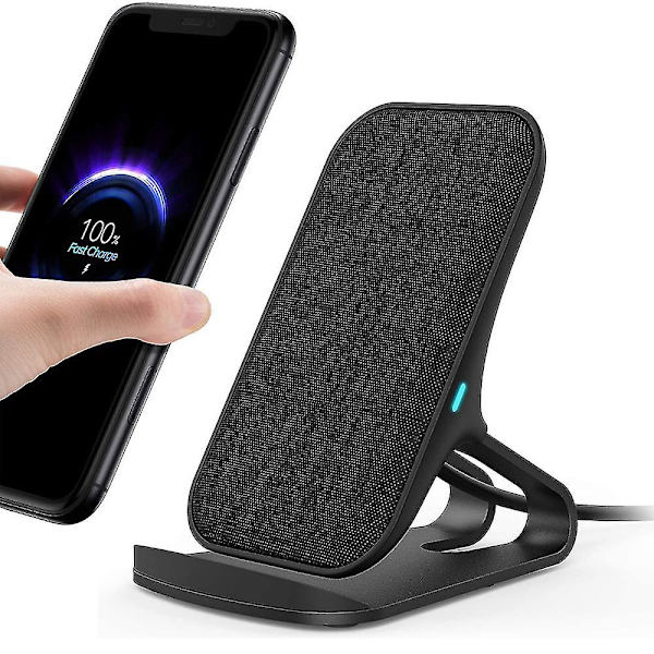 Trådlöst laddningsställ + snabbladdning nätadapter Modernt tyg Canvas Design 10w för Iphone Xs Max Xr X 8 Plus, 10w för Samsung Galaxy S10 S9 S8 S7 Nej