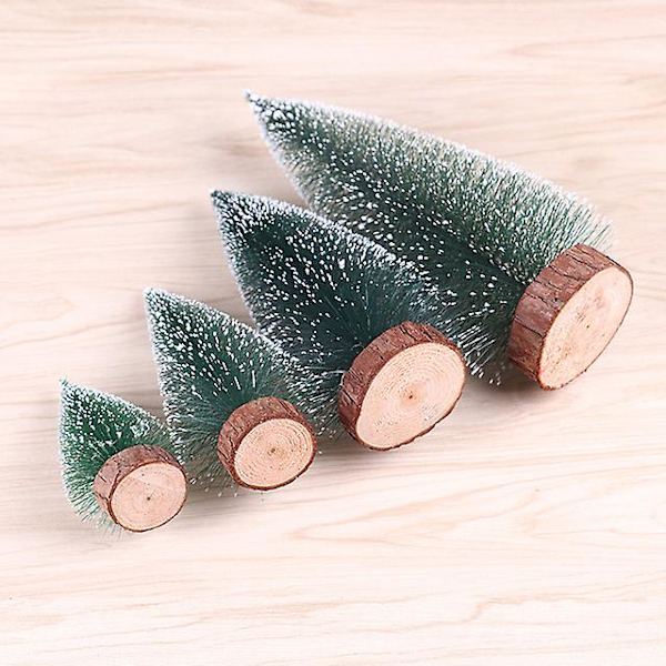 Mini julgranar med trä bas konstgjorda mini furu hem part dekoration