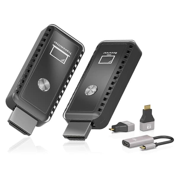 【BQ】Trådløs sender og mottaker 30m rekkevidde 4K dekoding 1080P utgang for strømming av video Black with adapter