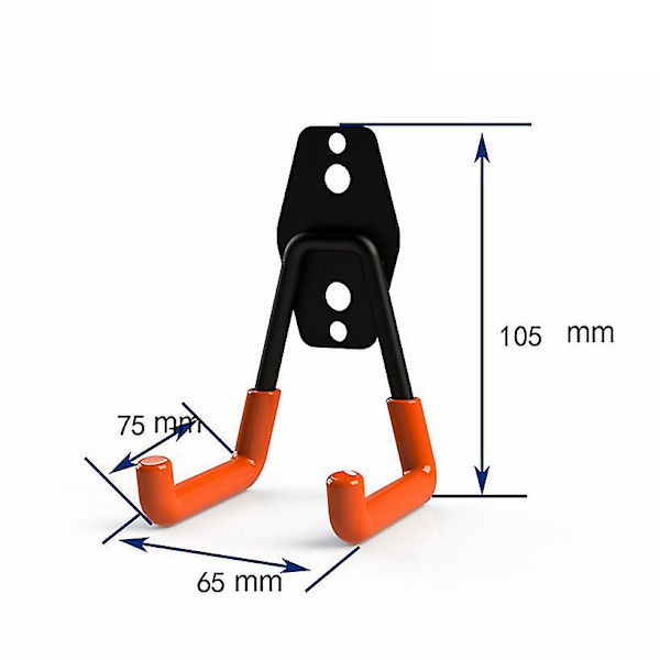 Heavy Duty Metal Krog Garage Organizer Vægmonteret Cykel Hanger Kroge Orange A