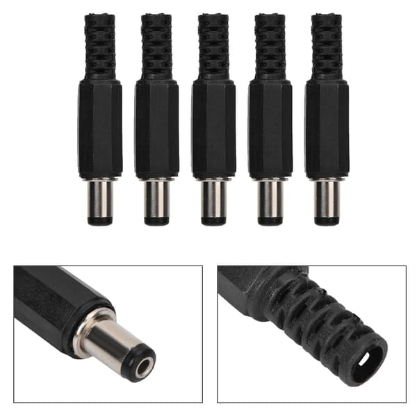 Han DC Power Plug Jack Koaksial Connector Adapter - 5 stk