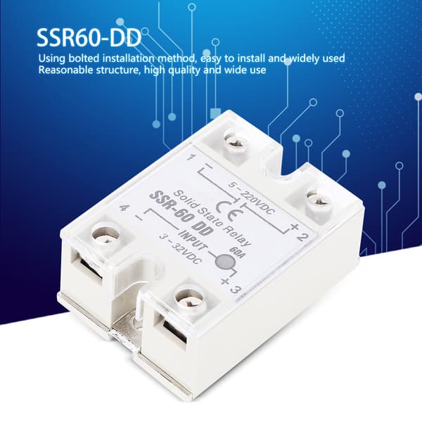 Solid State Relæ DC SSR med kontaktløs kontakt Højkvalitets SSR60 DD 5-220VDC