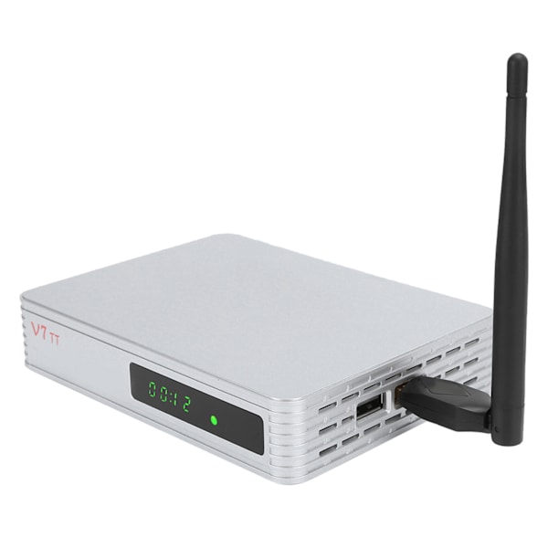 Högkvalitativ digitalbox STB Utrustningstillbehör Stöd för 100‑240V Grå silver EU