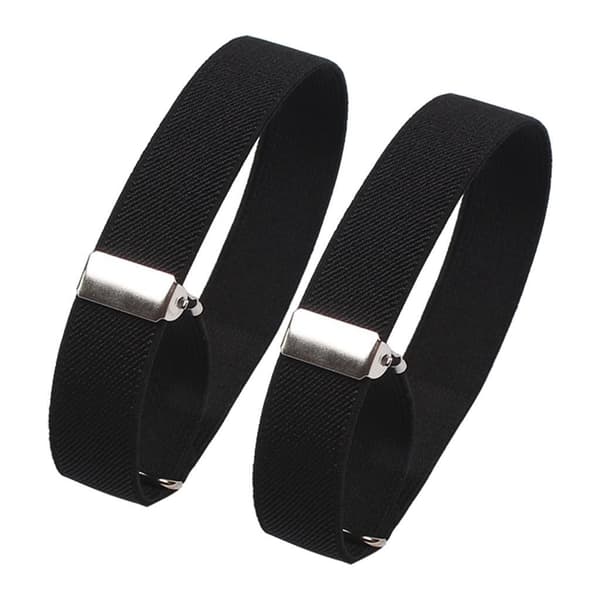 【BQ】1/2/3/5 2 stk. Mode herreskjorte ærmeholder elastisk Sort 2x32cm 5Sæt 5Set Black 2x32cm
