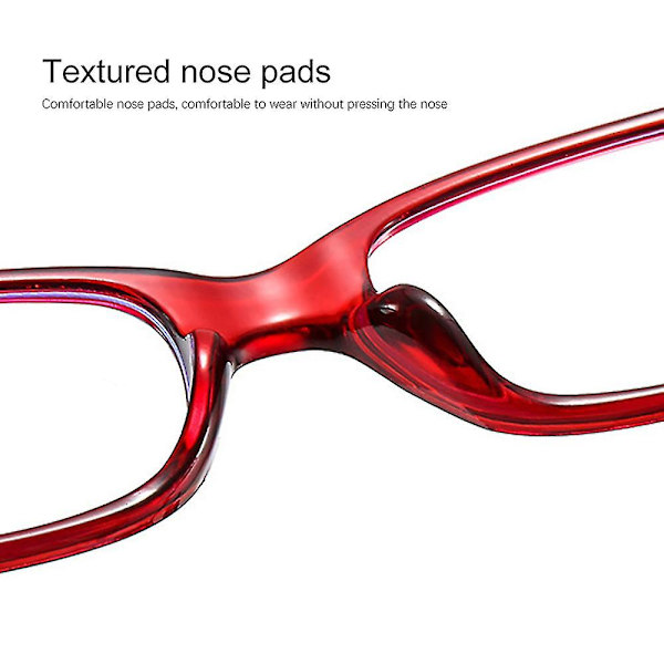 Säteilyä estävät lukulasit Pienirunkoiset suorakaiteen muotoiset vanteet, presbyopic lasit Red glasses power 400