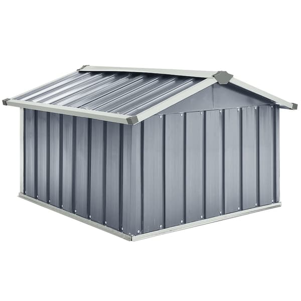 【BQ】vidaXL Robotgressklippergarasje 92x97x63 cm galvanisert stål grå Grey grå