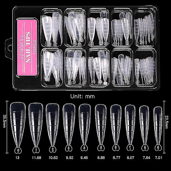 100 stk Poly Nail Gel Hurtig byggeform tips Negle Dual Forms Finger Extension Nail Art Uv Builder Let Find Negle Tools