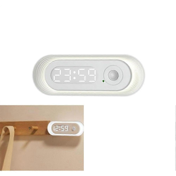 【BQ】Motion Sensor Wall Clock Night Light Bathroom Study Lamp size