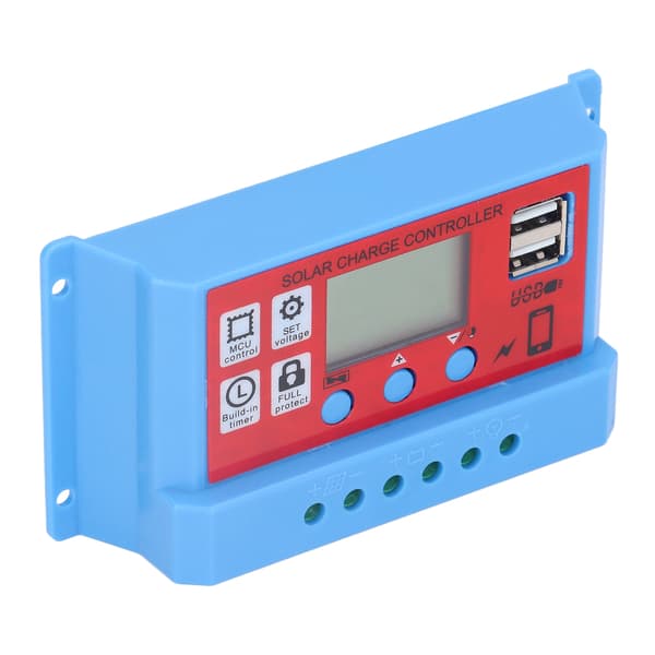 12V 24V Solpanel Laddningsregulator 3-stegs PWM LCD-display 30A