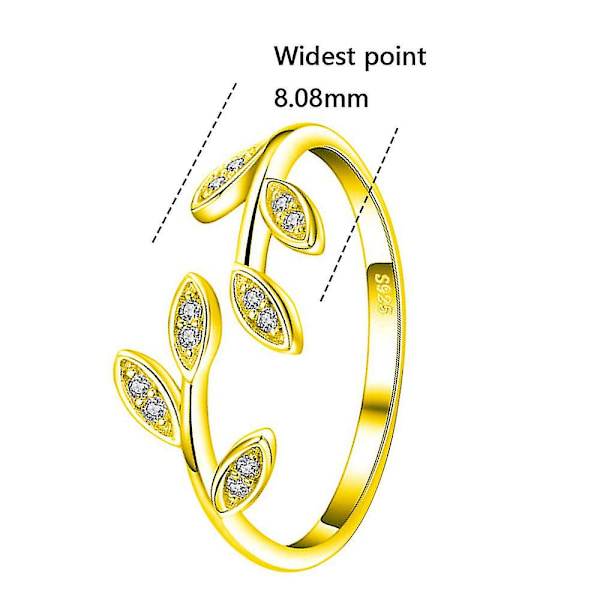 Ring för kvinnor S925 Sterling Silver Justerbar Wrap Open Ring
