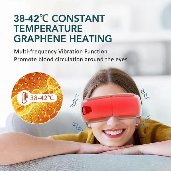 【BQ】Trådløs elektrisk øjenmassager Bluetooth lufttryk vibrationsmassage