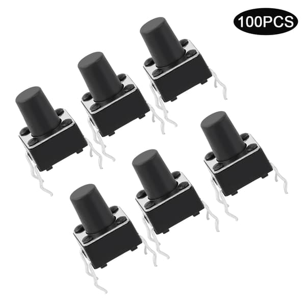 100 stk Mini Micro Taktil Trykknapp Bryter Momentan Taktbryter 6x6x8mm Tilbehør