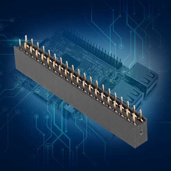 5 stk. 2 x 20 Pins 2,54 m Pitch Hun Dual Row Short Pin Headers til Raspberry Pi