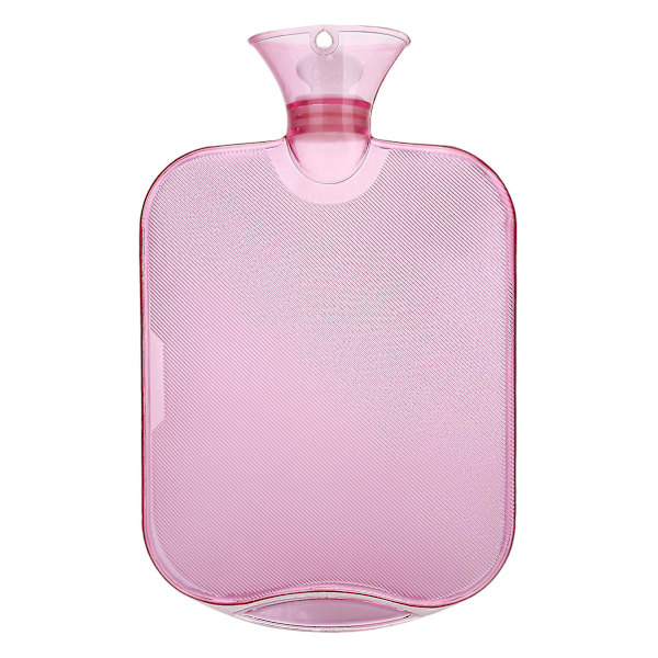 Varmtvannsflaske Gummi Varmtvannsflaske Varm og kald terapi, 2 Liter Hvit Rosa Pink