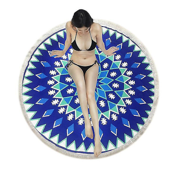 Pyöreä rantapyyhe Boho Microfiber Pyöreä rantapyyhe tupsulla C