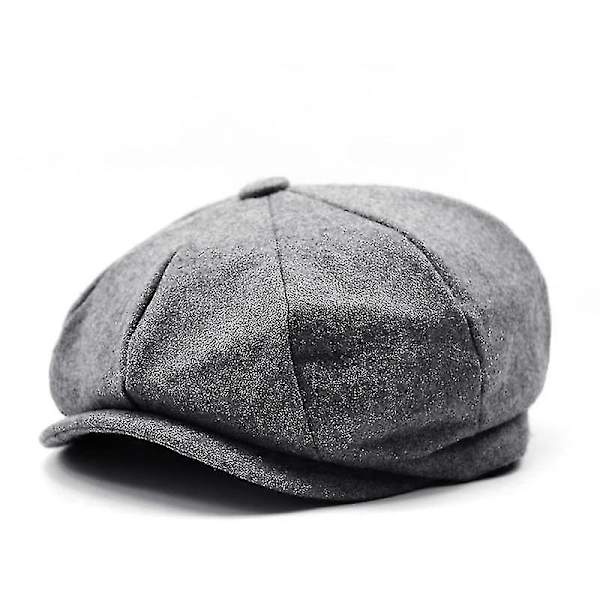 Men Plus Size Peaky Blinders Flat Berets Hat Light Grey 62cm