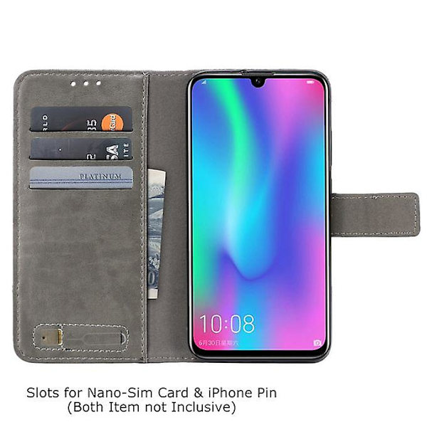 För Huawei Honor 10 Lite Muxma Mx102 Horisontell Flip Canvas Case med stativ & kortfack & plånboksfunktion (grå)
