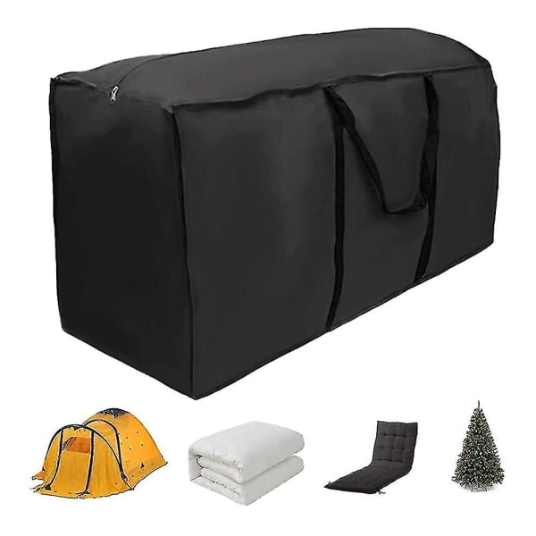 Opbevaringspose til udendørsmøbler 210d Oxford klud sort sølvbelagt opbevaringstaske Vandtæt beskyttelsescover Juletræsopbevaringspose 173x51x76cm