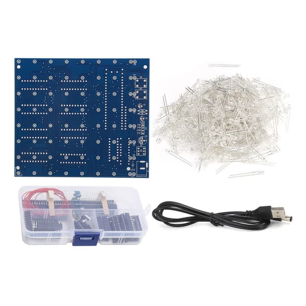 DIY 8x8x8 3D LED Cube Lyskit med Blå Ray