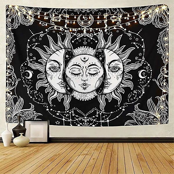 Tarot psykedeelinen kuvakudos Sun Moon seinälle ripustettava päiväpeite kodin sisustus 150x130cm